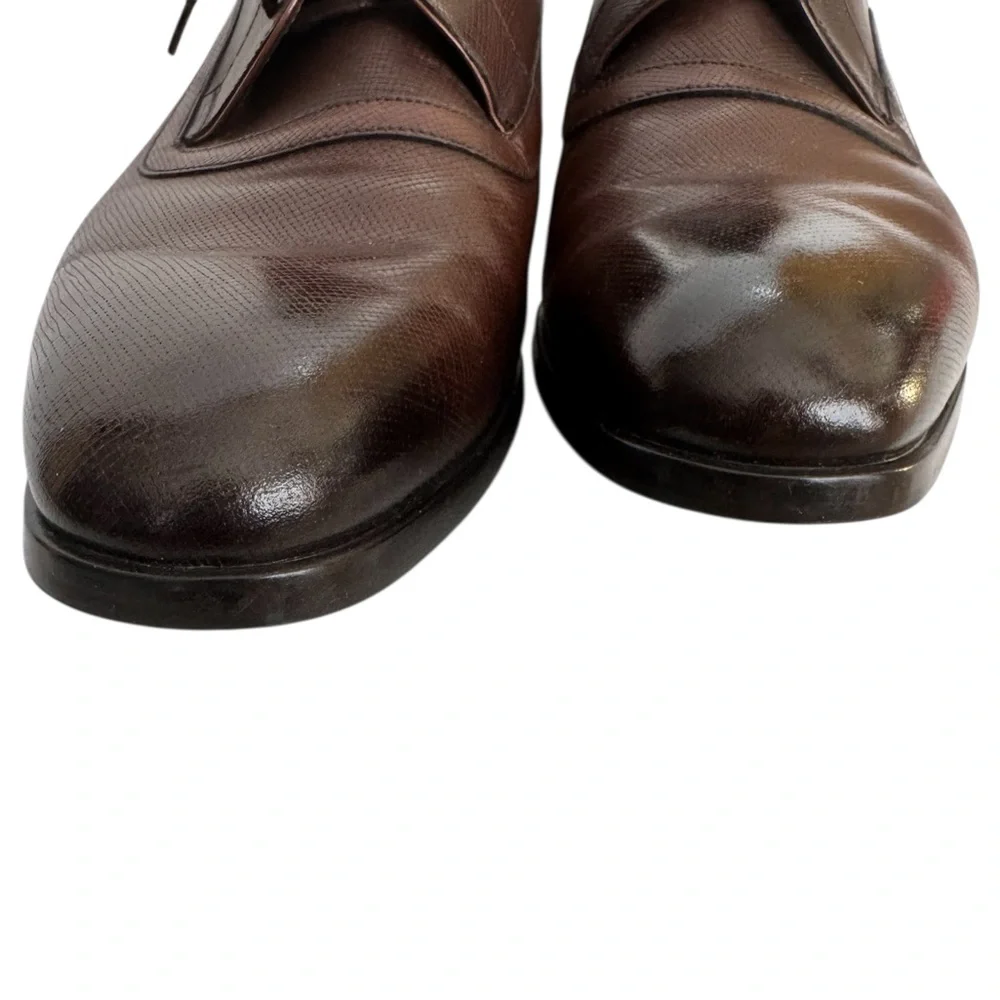 Bally Men's Lauron Oxford Brown Ombré Leather Derby Shoes Size 9.5 D US / 8.5 EU